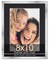 8x10 Frame with Mat - Silver 10x12 Frame Wood Made to Display Print or Poster Measuring 8 x 10 Inches with Black Photo Mat